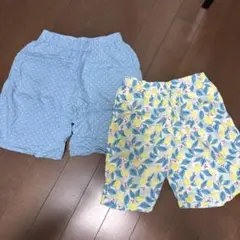 ユニクロ　リラコ　110cm 水玉・花柄ハーフパンツ2点セット