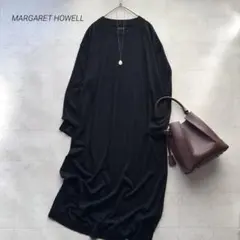 マーガレットハウエル 薄手 ニットワンピース 黒 ブラック 24年 フリーサイズ