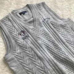 Callaway キャロウェイ　ケーブルニット　ベスト　ライトグレー　M