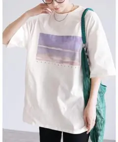 【新品】♡reca♡ レカ 転写プリント5分丈オーバーサイズTシャツ ユニクロ