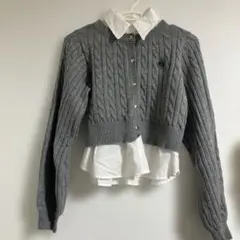 マジェスティックレゴン　シャツドッキングケーブルニット