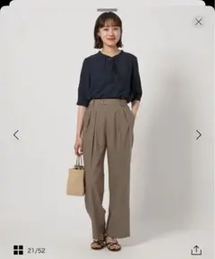 グリーンレーベルキチントボトムス コンフィ ワイド パンツ　ブラウン　38