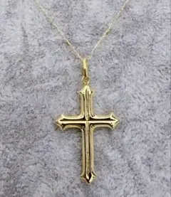 [新品]K18YGイエローゴールド金クロス新作ペンダントネックレス上品日本製