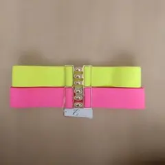 ネオンイエロー・ピンク ゴムベルト セット　 最大100cm