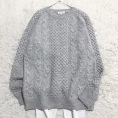 【冬物セール】BEAUTY&YOUTH アルパカ混　ケーブル　セーター ライト