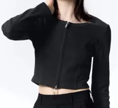 GU リブダブルジップカーディガン　Lサイズ