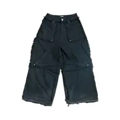 2way star denim pants BLACK y2k mode