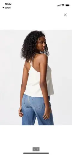 水通しのみ/UNIQLO クレープジャージーブラキャミソール/ホワイト