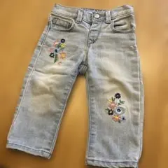 babyGap 花柄刺繍 デニムパンツ