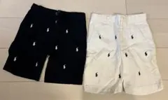 ポロ刺繍ハーフパンツ ネイビー・ホワイトセット