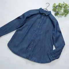 【美品】Mila Owen ミラオーウェン デニムライク 長袖 シャツ M
