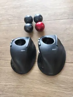 【ジャンク品】ELECOM DEFT トラックボールマウス2台　ボール4個セット
