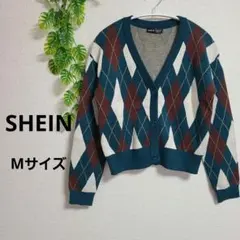 超美品☆SHEIN アーガイル柄 カーディガン レディース Mサイズ