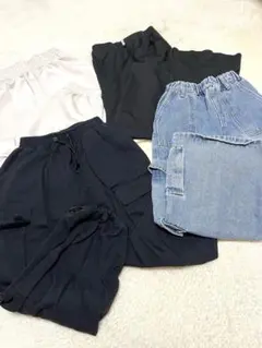 【まとめ売り４枚セット】子供用カーゴパンツとデニムパンツ４枚セット