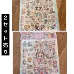 ラブブ　Labubuキラキラぷっくりラブブシール2枚入り　2セット売り