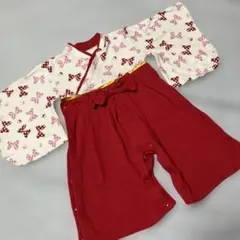 ミニーちゃん柄袴ロンパース 80センチのサムネイル