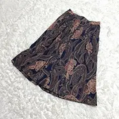 LOUIS JOONE フレアスカート　総柄　花柄　ネイビー　裏地　個性派