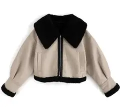 ビックカラー　ファー　ライダース　アウター　グレイル