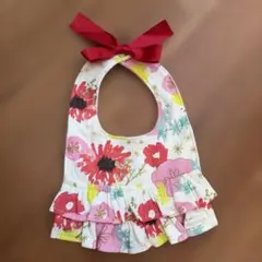 Haruulalaベビー スタイ 花柄 リボン付き