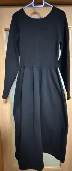 ブラックニットロングワンピース 1サイズ