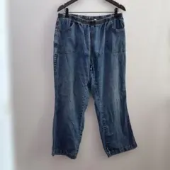 希少】JORDACHE タック デニムパンツ インディゴ ウエストライン 紐 