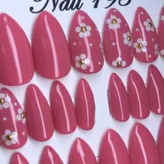 #90現品発送 ネイルチップ 20本セット お花 ホログラム シンプル