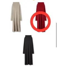 Mila Owen オフショルダーロングリブニットワンピース