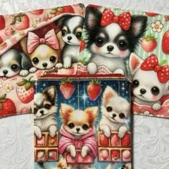 感謝SALE❤️ハンドメイドꕤフラットポーチ&ガーゼハンカチꕤ犬