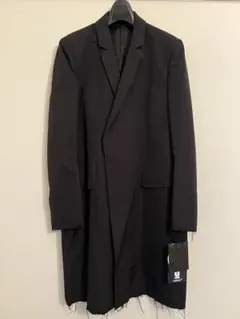 アンダーカバー　バックロゴ　チェスターコート　ロング　黒　コットンコーティング Filomo ロング チェスターコート レディース カシミヤ ブレンド ウール