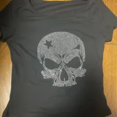 ROMWE 半袖 Tシャツ ブラック ラインストーン SHEIN Tシャツのサムネイル