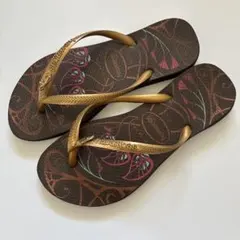 Havaianas ビーチサンダル ブラウン ゴールドのサムネイル