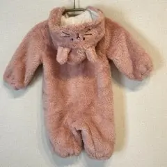 ウサギフード付きピンクアウター