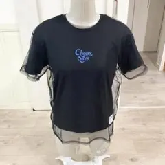 Tシャツ ブラック　メッシュ　重ね着　160