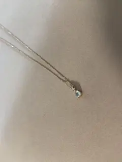 Canal4°C 涙型ストーン ネックレス K10