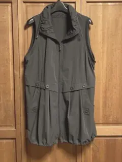 Plajialロングベスト　新品ダークグレー Lサイズ