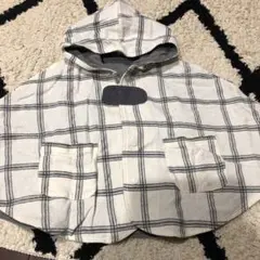 【未使用】ブランシェス　ポンチョ　ベビー　子ども服　リバーシブル　チェック