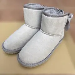 a.v.v リボン付フェイクムートンブーツ　21cm