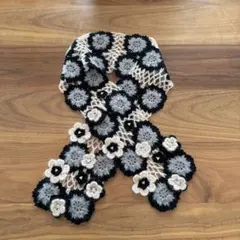 花モチーフ レース編み マフラー