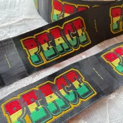 ★再入荷★刺繍タグ　10枚セット　peace レゲエ　ラスターカラー