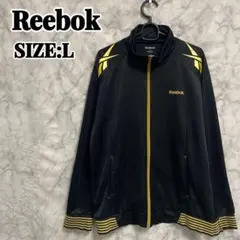Reebok ジャージ ブラック Lサイズ ロゴ刺繍 バックプリントLサイズ