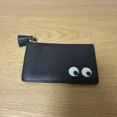 極美品】アニヤハインドマーチ ザニーポーチ ネイビー ナイロン レザー 
