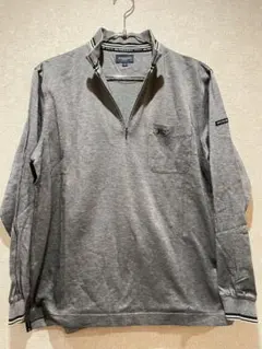 【希少】 バーバリーロンドン ハーフジップTシャツ ホースロゴ刺繍 サイズM