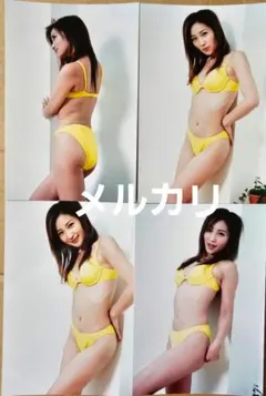 杉村陽子 生写真 4枚セット㊺レースクイーン（ハガキサイズ)水着