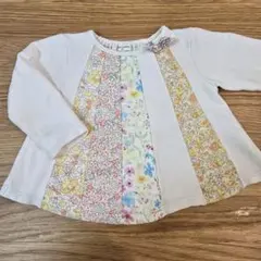 90【センスオブワンダー】花柄 リバティ パッチワークトレーナー 長袖 薄手