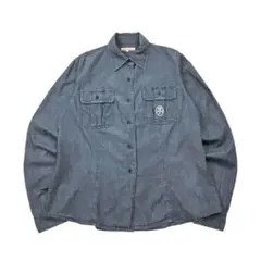 【レディース】Castelbajac 長袖シャツ ロゴ刺繍 グレー Mのサムネイル
