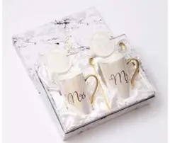 陶磁器のペアのマグカップ蓋、スプーンセット