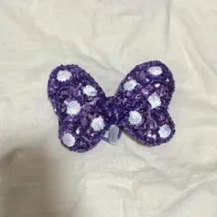 ディズニー ミニー リボン ヘアゴム 紫