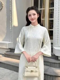 M サイズ アオザイセット リボン付き ワンピース