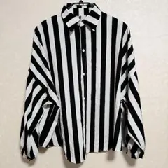 ストライプシャツ ブラック