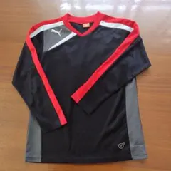 PUMA 長袖カットソー 140 黒/赤/灰